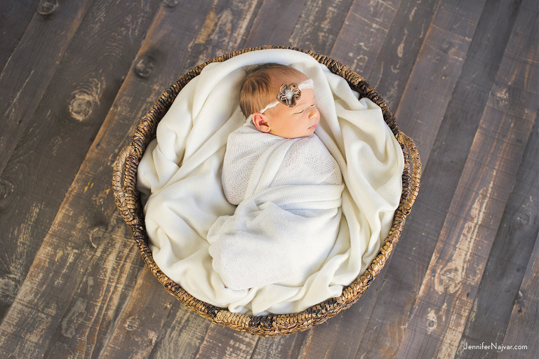 Newborn baby photo session in studio