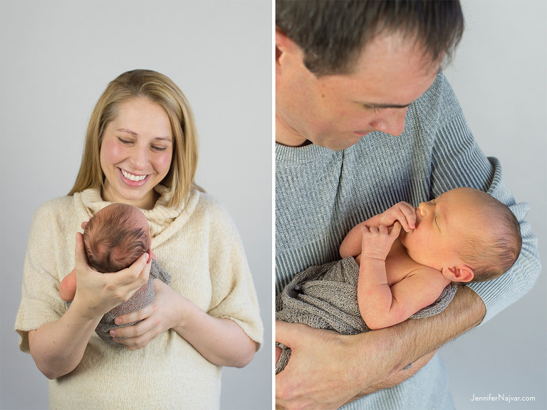 studio newborn session parent portraits