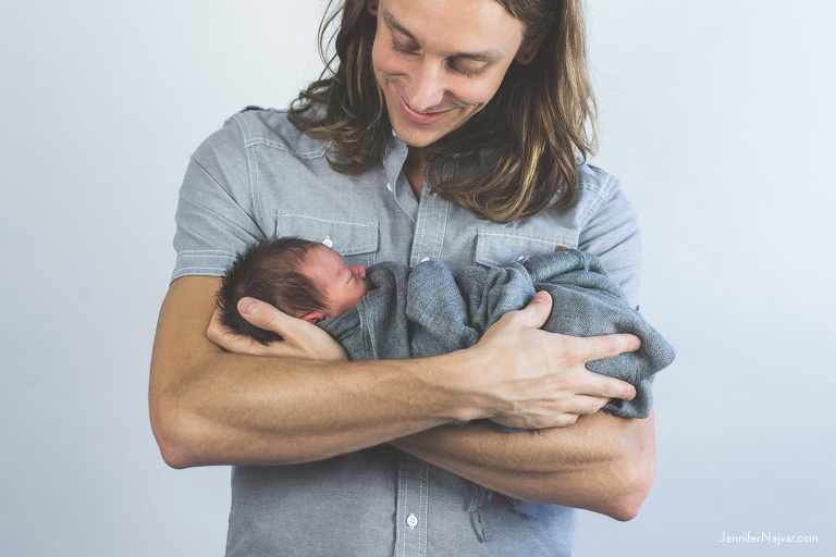 newborn photography father and baby