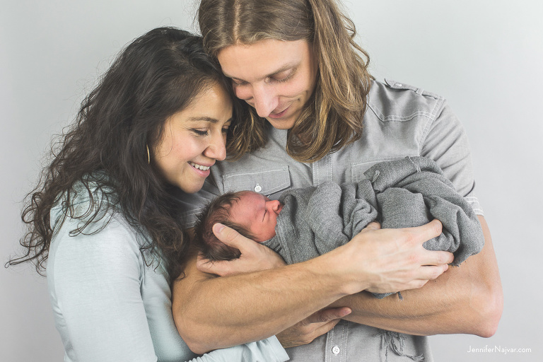 family portrait with newborn baby