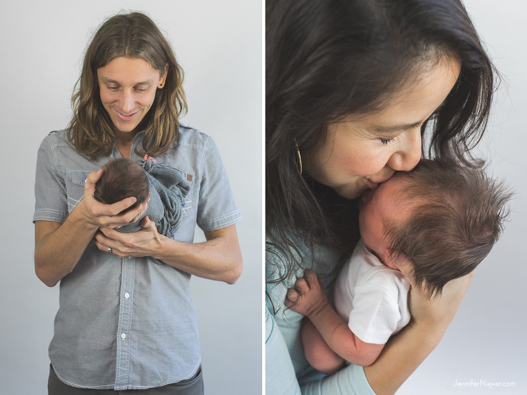 mother and father portraits newborn baby