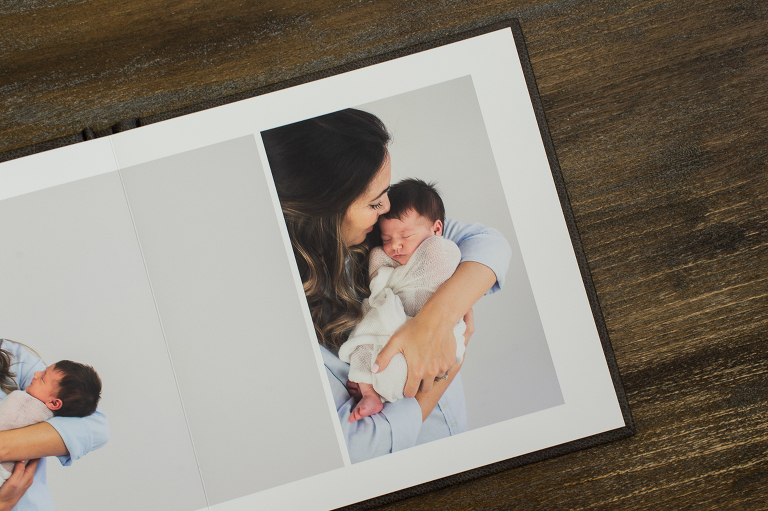 Newborn leather photo book Austin