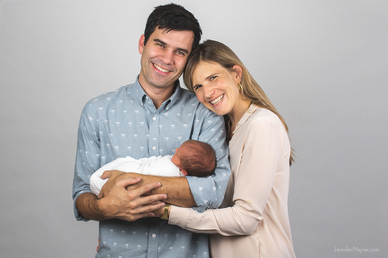 Family photo with newborn baby