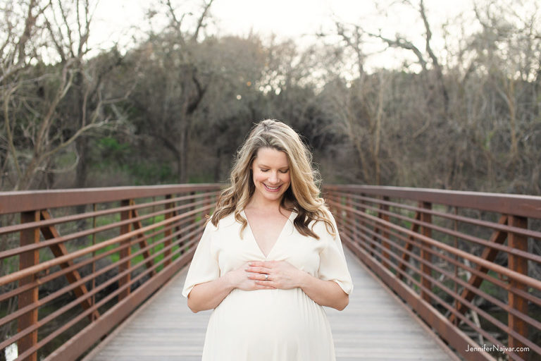 maternity photo on bridge